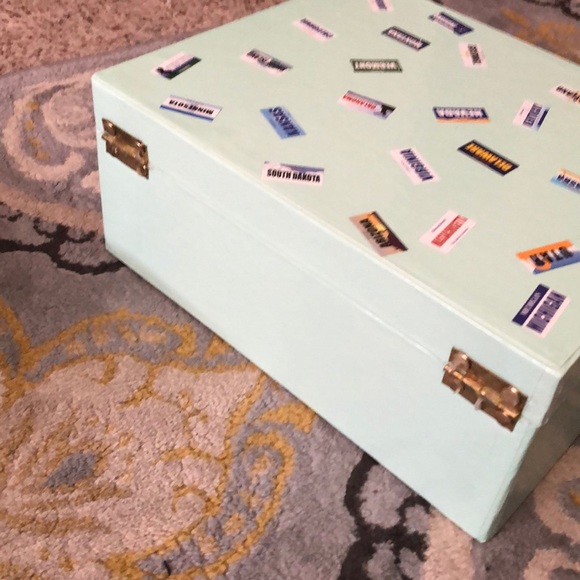 Pressed Cardboard Teal and Pink Suitcases - Picture 6 of 6